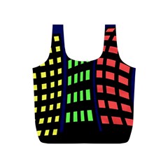 Colorful Abstract City Landscape Full Print Recycle Bags (s)  by Valentinaart