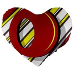 Red and yellow design Large 19  Premium Heart Shape Cushions Front