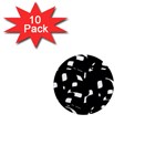 Black and white pattern 1  Mini Magnet (10 pack)  Front