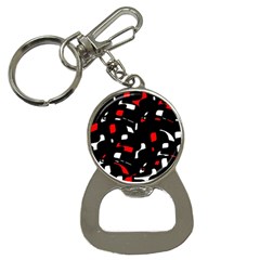 Red, Black And White Pattern Bottle Opener Key Chains by Valentinaart