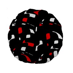 Red, Black And White Pattern Standard 15  Premium Round Cushions by Valentinaart