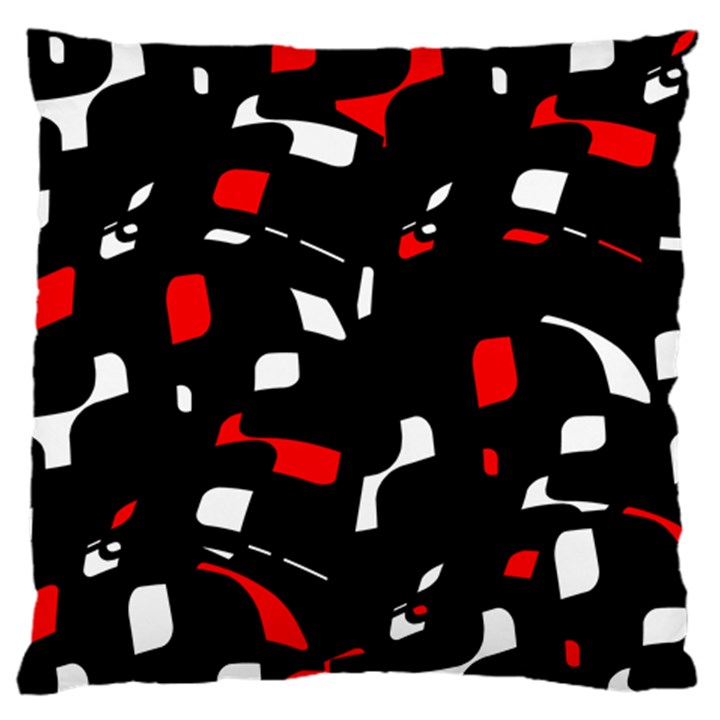 Red, black and white pattern Large Flano Cushion Case (One Side)