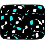 Blue, black and white pattern Double Sided Fleece Blanket (Mini)  35 x27  Blanket Back