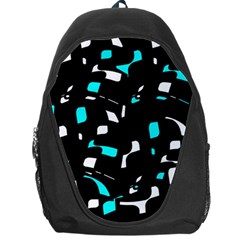 Blue, Black And White Pattern Backpack Bag by Valentinaart