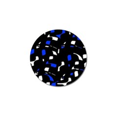 Blue, Black And White  Pattern Golf Ball Marker (4 Pack) by Valentinaart