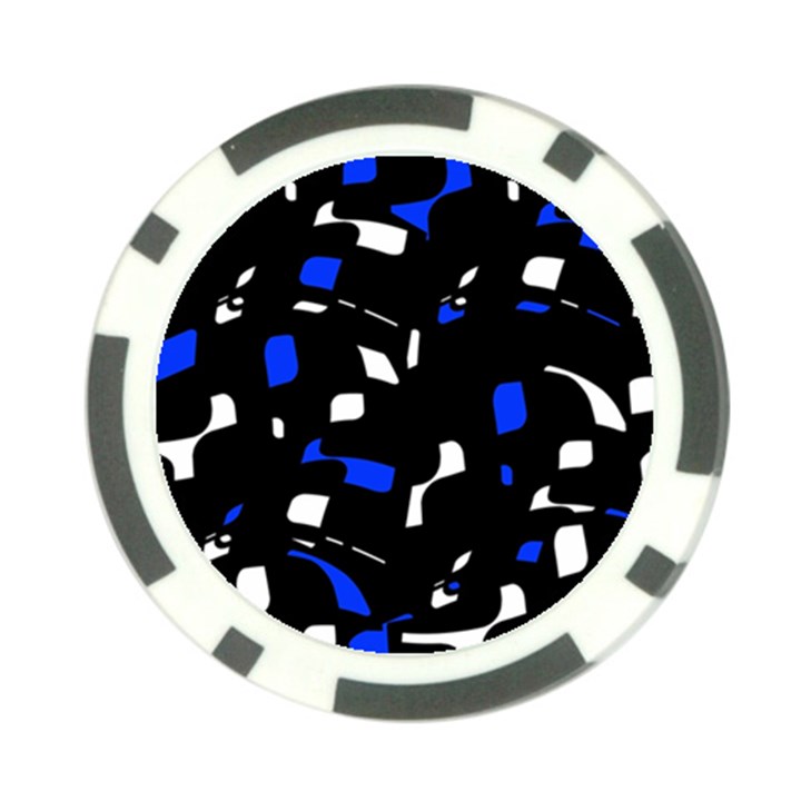 Blue, black and white  pattern Poker Chip Card Guards