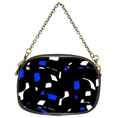 Blue, Black And White  Pattern Chain Purses (one Side)  by Valentinaart