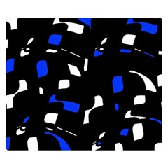 Blue, Black And White  Pattern Double Sided Flano Blanket (small)  by Valentinaart