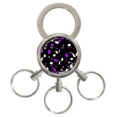 Purple, Black And White Pattern 3-ring Key Chains by Valentinaart