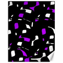 Purple, Black And White Pattern Canvas 12  X 16  