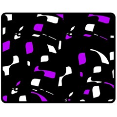 Purple, Black And White Pattern Fleece Blanket (medium) 