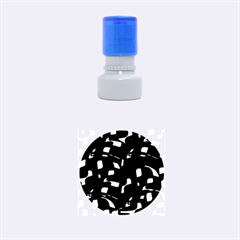 Magenta, Black And White Pattern Rubber Round Stamps (small)