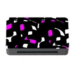 Magenta, Black And White Pattern Memory Card Reader With Cf by Valentinaart