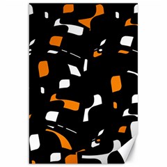 Orange, Black And White Pattern Canvas 20  X 30   by Valentinaart
