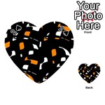 Orange, black and white pattern Playing Cards 54 (Heart)  Front - Spade2