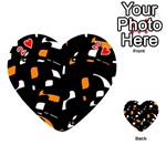 Orange, black and white pattern Playing Cards 54 (Heart)  Front - Heart2