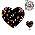 Orange, black and white pattern Playing Cards 54 (Heart)  Front - Heart5