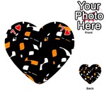 Orange, black and white pattern Playing Cards 54 (Heart)  Front - Heart7