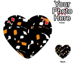 Orange, black and white pattern Playing Cards 54 (Heart)  Front - Diamond7