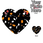 Orange, black and white pattern Playing Cards 54 (Heart)  Front - DiamondJ