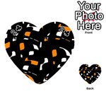 Orange, black and white pattern Playing Cards 54 (Heart)  Front - Club2