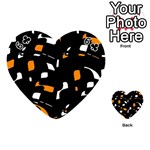 Orange, black and white pattern Playing Cards 54 (Heart)  Front - Club6