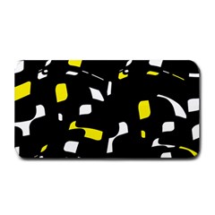 Yellow, Black And White Pattern Medium Bar Mats by Valentinaart