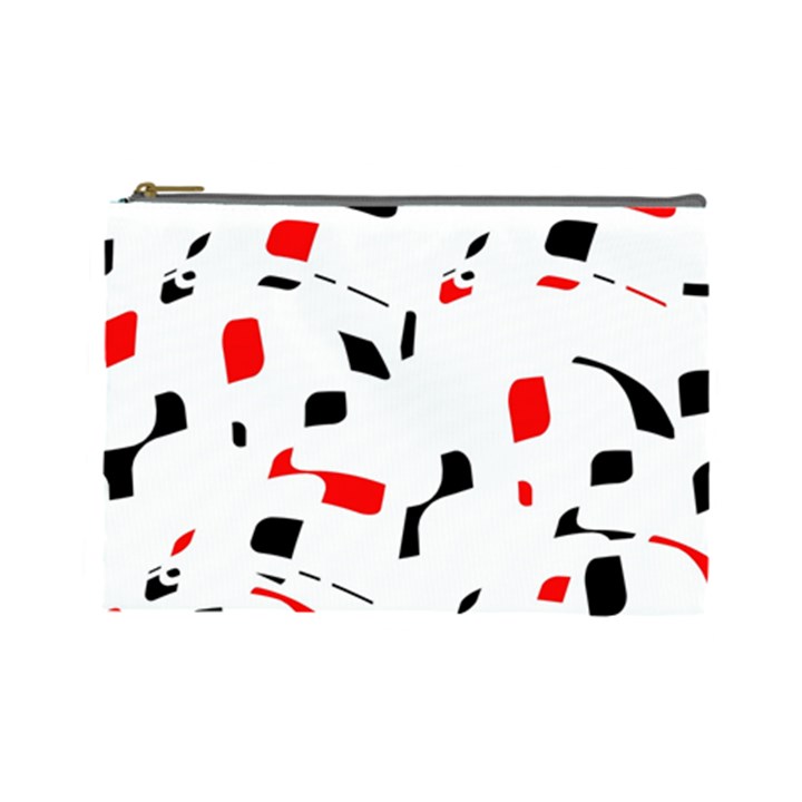 White, red and black pattern Cosmetic Bag (Large) 