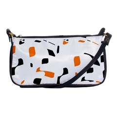 Orange, White And Black Pattern Shoulder Clutch Bags by Valentinaart