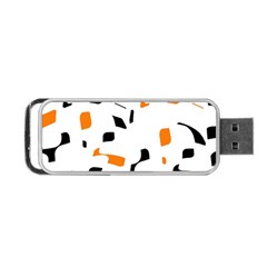 Orange, White And Black Pattern Portable Usb Flash (one Side) by Valentinaart