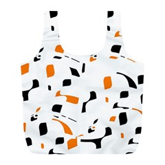 Orange, White And Black Pattern Full Print Recycle Bags (l)  by Valentinaart