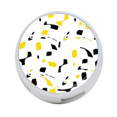 Yellow, Black And White Pattern 4-port Usb Hub (two Sides)  by Valentinaart