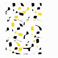 Yellow, Black And White Pattern Large Garden Flag (two Sides) by Valentinaart