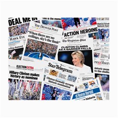 Hillary 2016 Historic Newspaper Collage Small Glasses Cloth