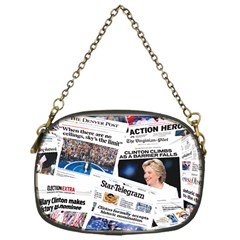 Hillary 2016 Historic Newspaper Collage Chain Purses (one Side)  by blueamerica