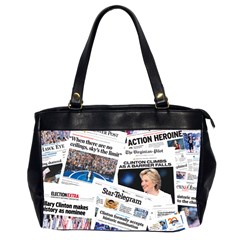 Hillary 2016 Historic Headlines Oversize Office Handbag (two Sides) by blueamerica