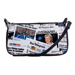 Hillary 2016 Historic Newspaper Collage Shoulder Clutch Bags by blueamerica