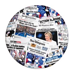 Hillary 2016 Historic Newspaper Collage Ornament (round Filigree)  by blueamerica