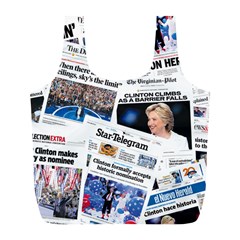 Hillary 2016 Historic Newspaper Collage Full Print Recycle Bags (l)  by blueamerica