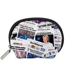 Hillary 2016 Historic Newspaper Collage Accessory Pouches (small)  by blueamerica