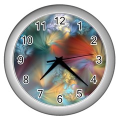 More Evidence Of Angels Wall Clocks (silver)  by WolfepawFractals