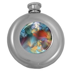 More Evidence Of Angels Round Hip Flask (5 Oz) by WolfepawFractals