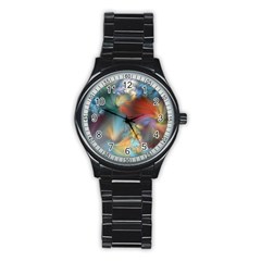 More Evidence Of Angels Stainless Steel Round Watch by WolfepawFractals