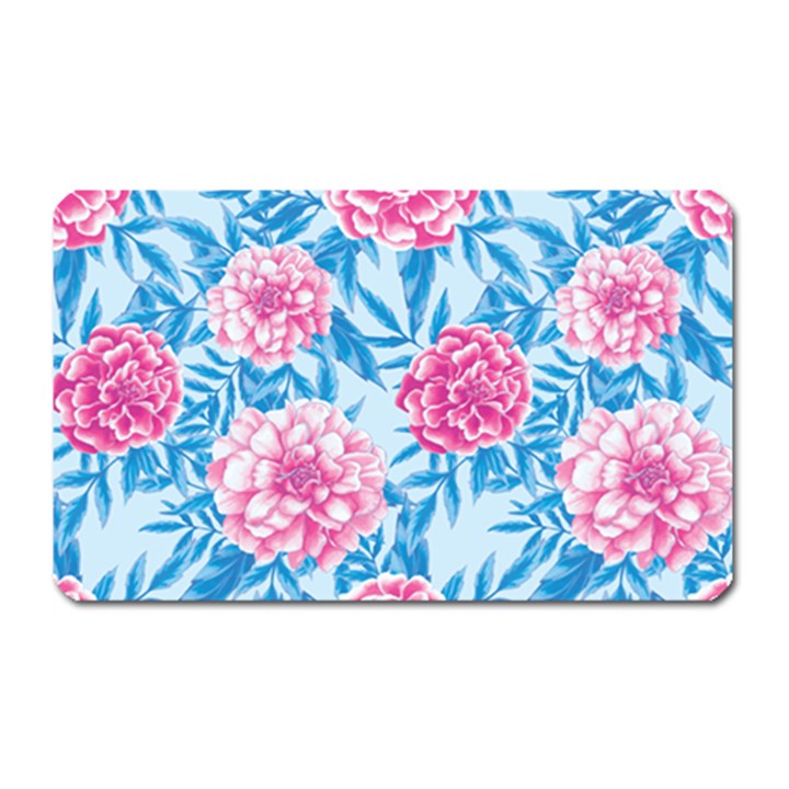 Blue & Pink Floral Magnet (Rectangular)