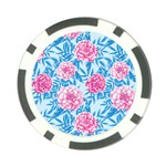 Blue & Pink Floral Poker Chip Card Guards (10 pack)  Back