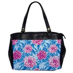 Blue & Pink Floral Office Handbags Front