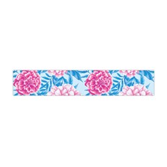 Blue & Pink Floral Flano Scarf (mini) by TanyaDraws