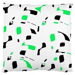 Green, Black And White Pattern Large Cushion Case (one Side) by Valentinaart