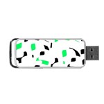 Green, black and white pattern Portable USB Flash (One Side) Front