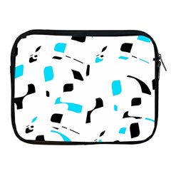 Blue, Black And White Pattern Apple Ipad 2/3/4 Zipper Cases by Valentinaart